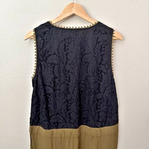 LEIFSDOTTIR x ANTHROPOLOGIE | Sani Lace Jumpsuit Moss Sleeveless Pockets | 14 - Picture 5 of 12
